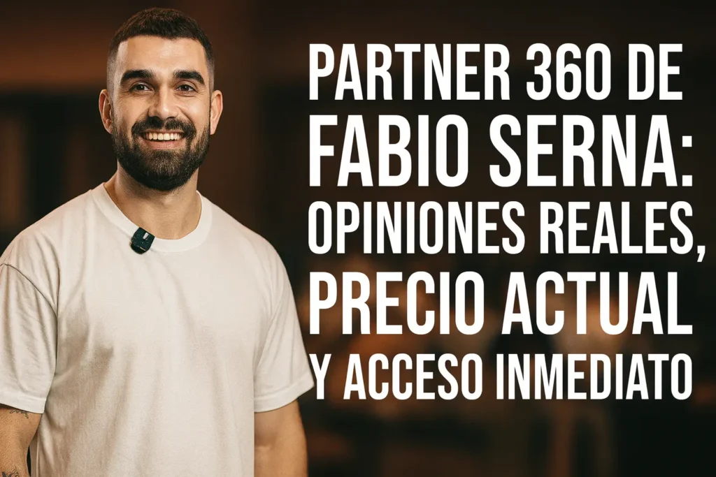 Miniatura realista de Fabio Serna sonriendo en un escenario, usada como imagen destacada para el artículo sobre Partner 360 con opiniones reales, precio actual y acceso inmediato