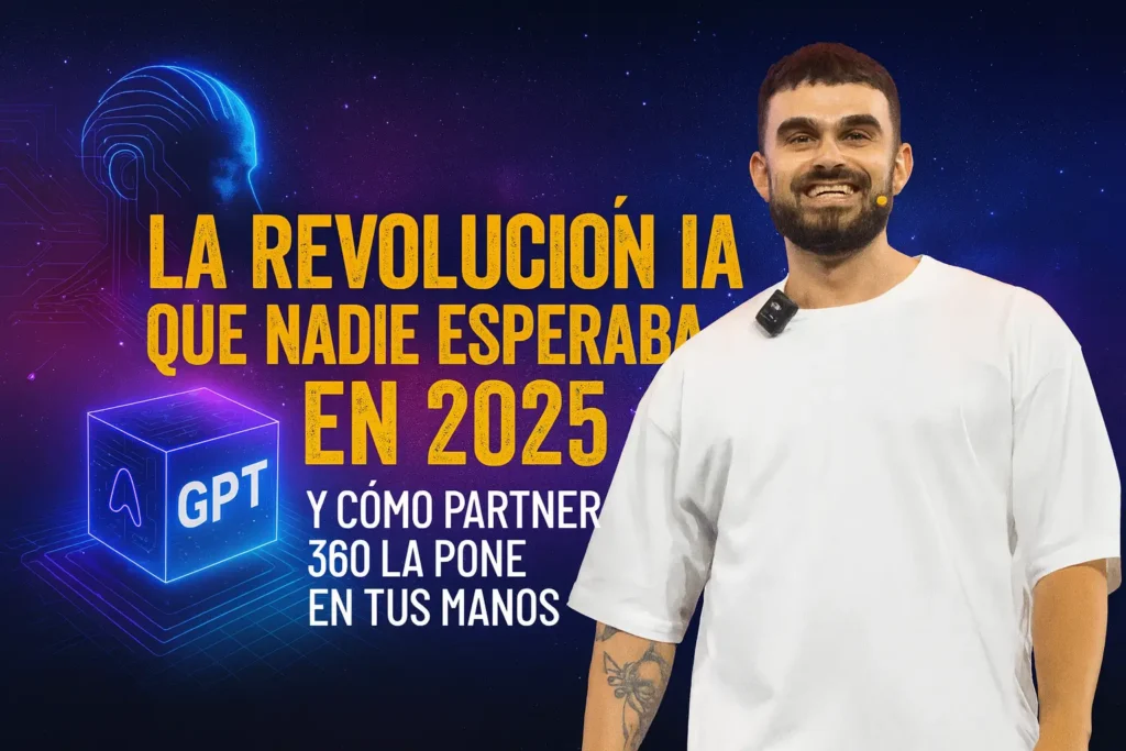 fabio-serna-partner360-ia-affiliados Fabio Serna liderando Partner 360 en 2025, programa con GPTs personalizados, avatares digitales y automatización de campañas para afiliados digitales.